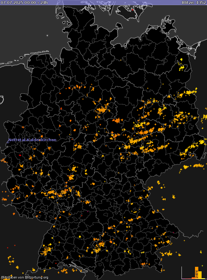 Blitzkarte Deutschland 07.07.2025