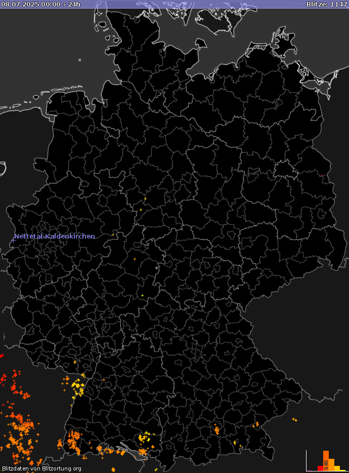 Blitzkarte Deutschland 08.07.2025