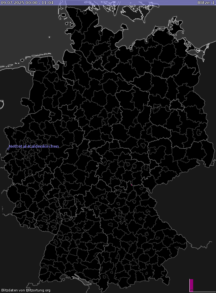 Blitzkarte Deutschland 09.07.2025