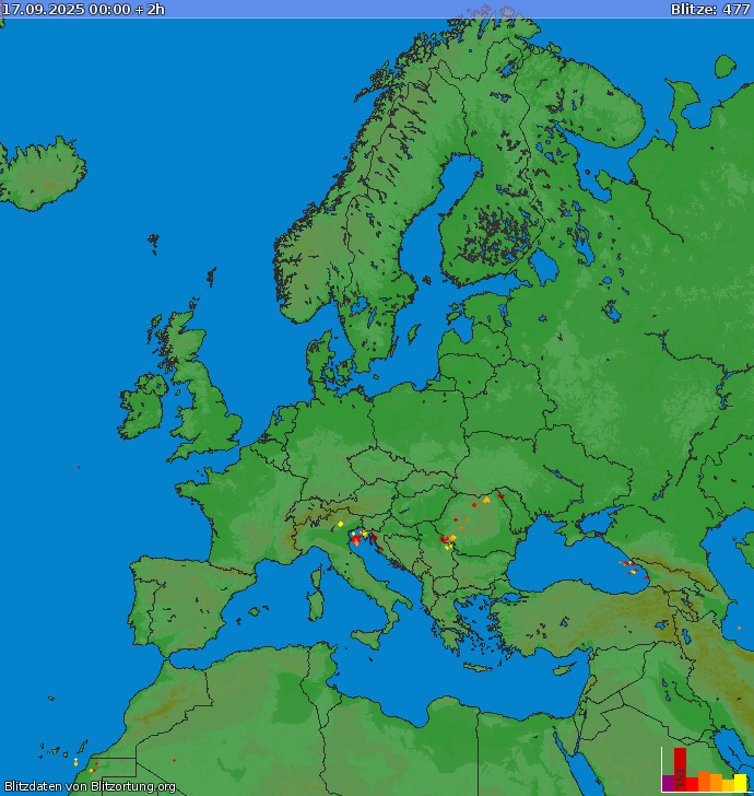 Blitzkarte Europa 17.09.2025 (Animation)