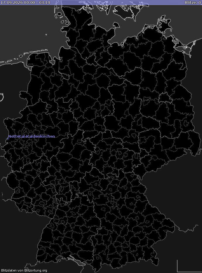 Villámtérkép Németország 2026-09-17