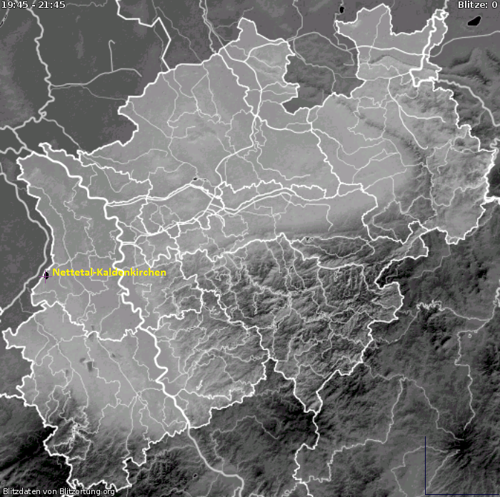 Lightning map NRW 2025-07-08 17:54:58