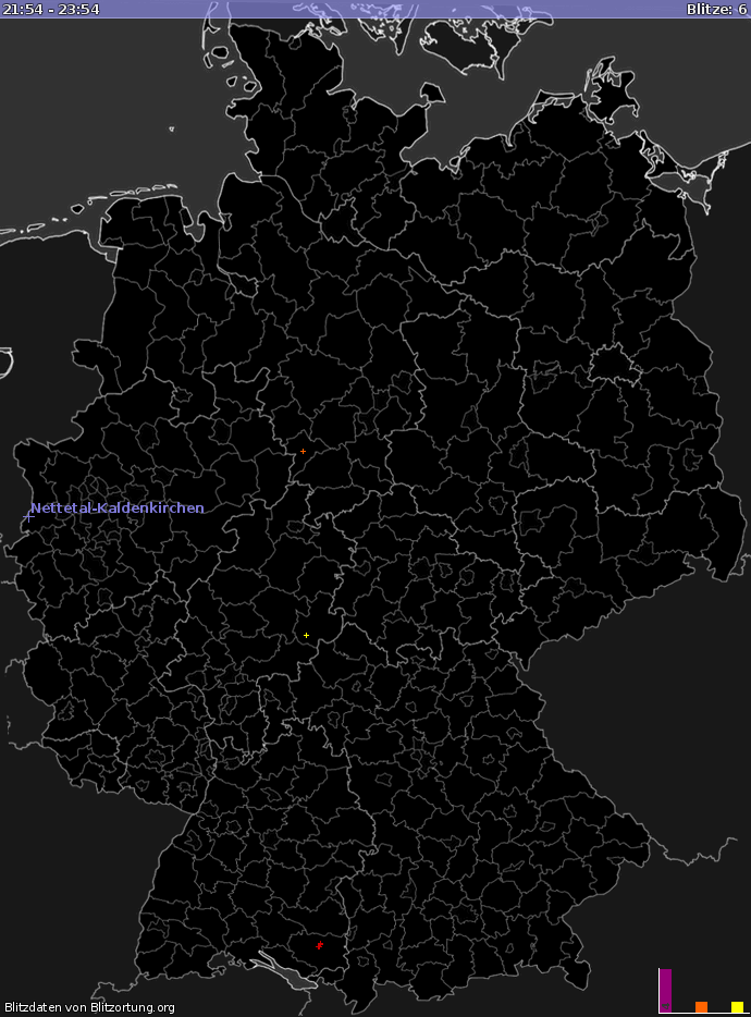 Lightning map Germany 2025-07-08 19:04:38